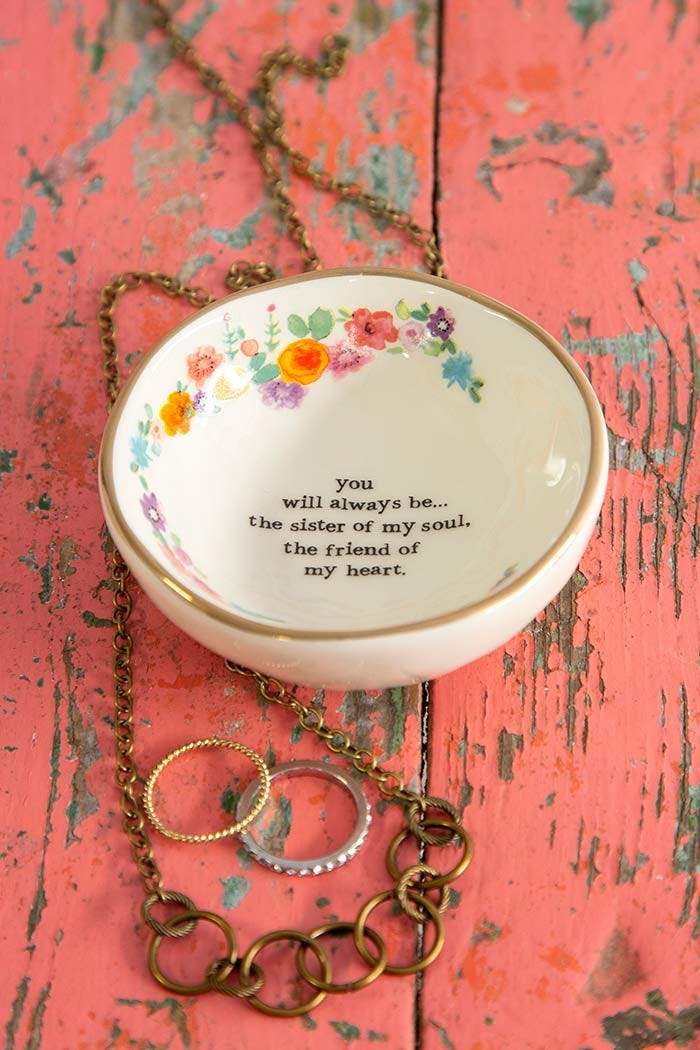 Giving Trinket Bowl Sister My Soul Sister My Soul Floral Ceramic Giving Trinket Bowl Home