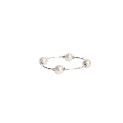 Blessing Crystal Pearl 12mm Bracelet - Silver