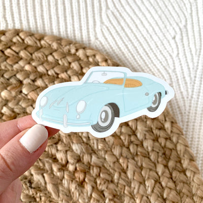 Blue Retro Convertible Sticker