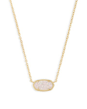 Kendra Scott Elisa Gold Pendant Necklace in Iridescent Drusy