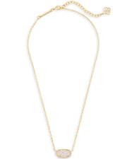 Kendra Scott Elisa Gold Pendant Necklace in Iridescent Drusy