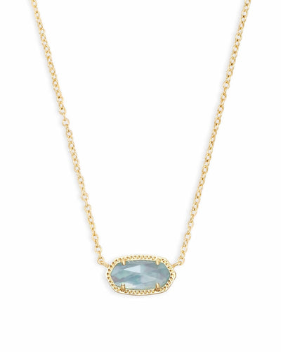 Kendra Scott Elisa Gold Necklace in Light Blue Illusion