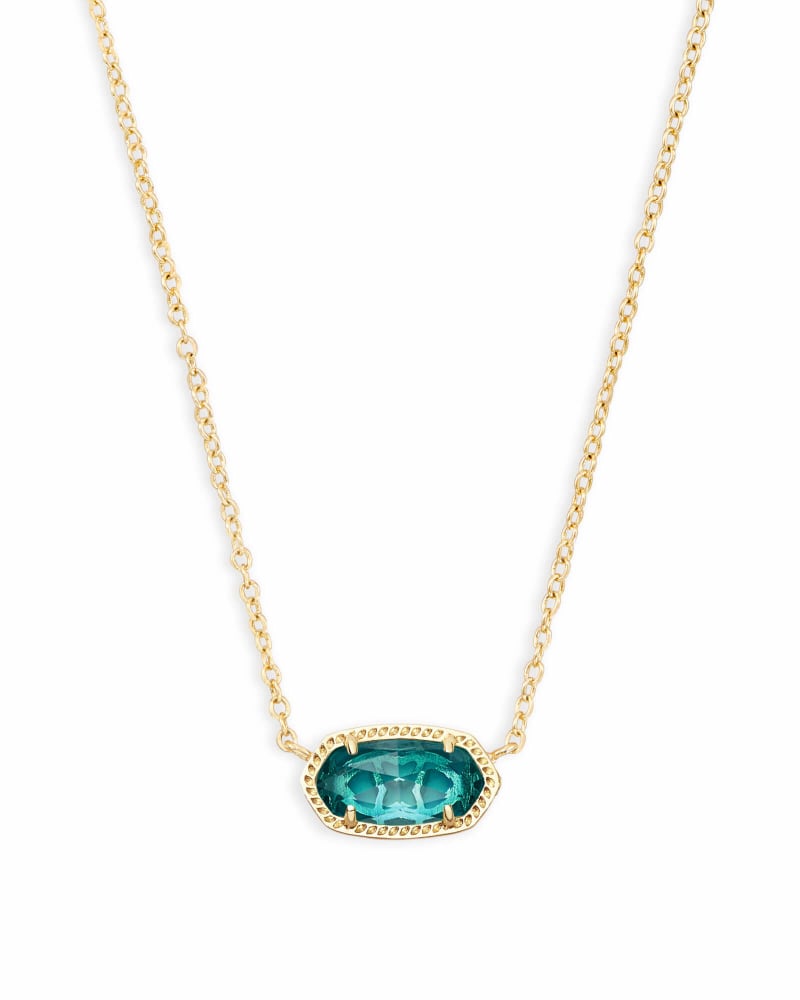Kendra Scott Elisa Gold Necklace in London Blue Kendra Scott Elisa London Blue Gold Pendant Necklace Necklaces