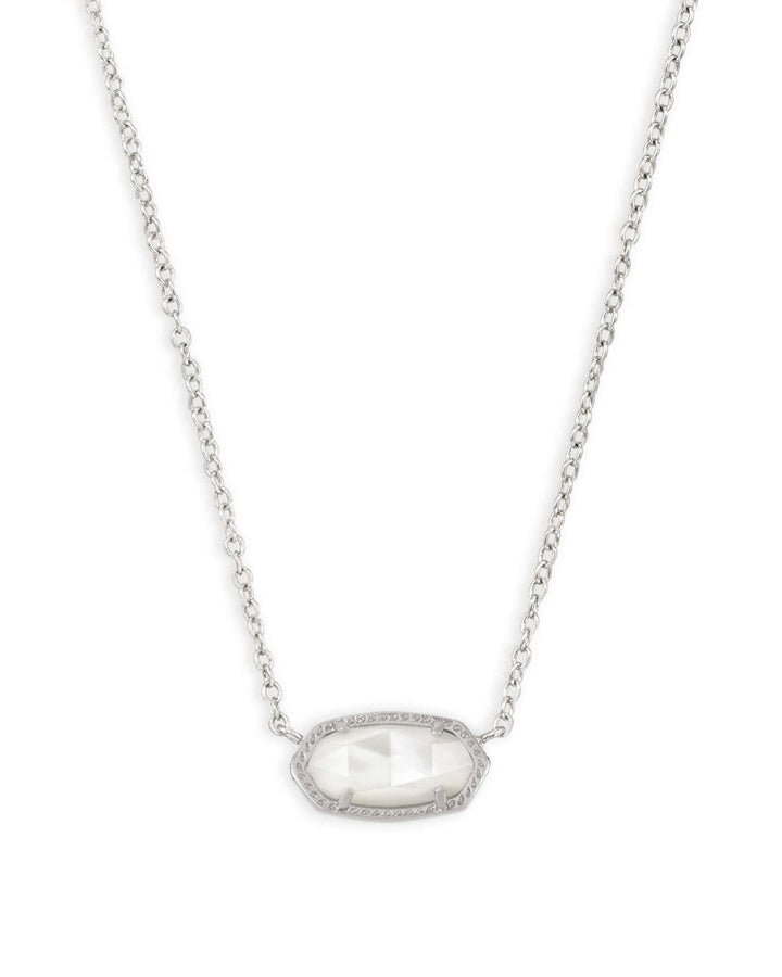 Kendra Scott Elisa Silver Pendant Necklace in Ivory Mother of Pearl
