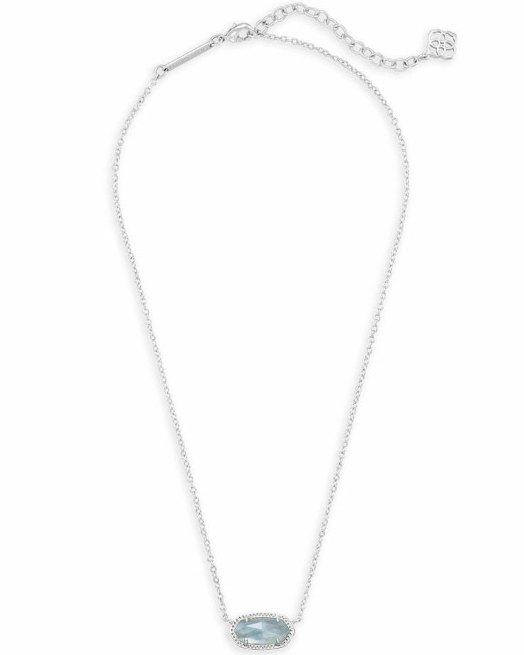 Kendra Scott Elisa Silver Necklace in Light Blue Illusion