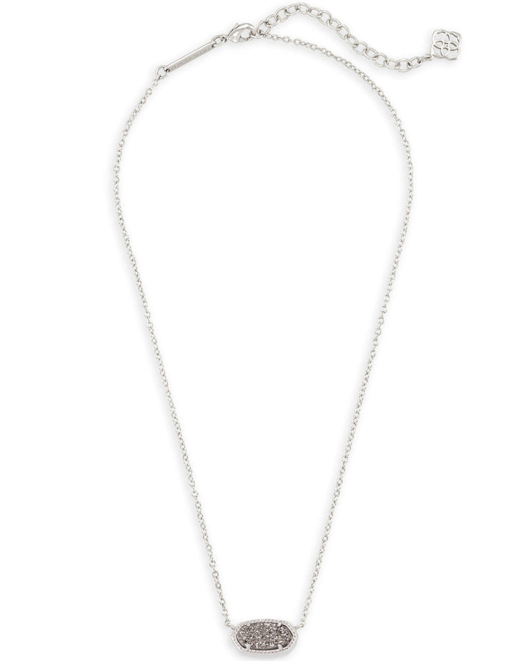 Kendra Scott Elisa Silver Pendant Necklace in Platinum Drusy