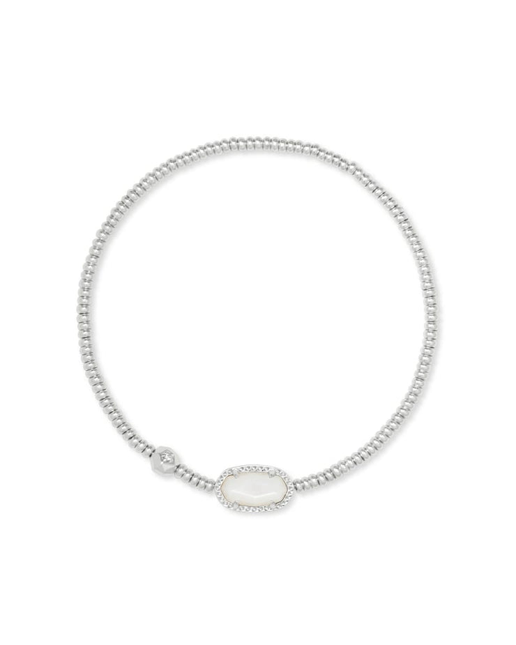 Kendra Scott Grayson Silver Stretch Bracelet in Ivory Mother of Pearl