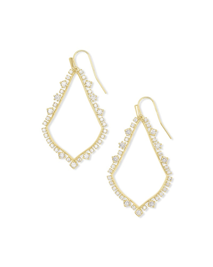 Sophee Crystal Drop Earrings in Gold