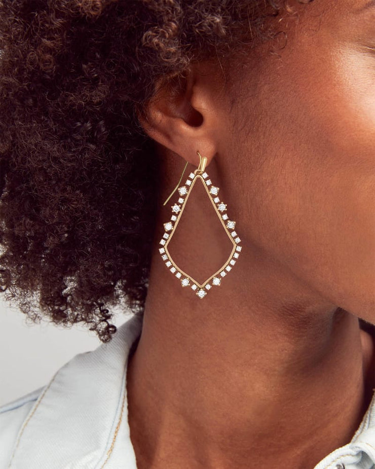 Sophee Crystal Drop Earrings in Silver